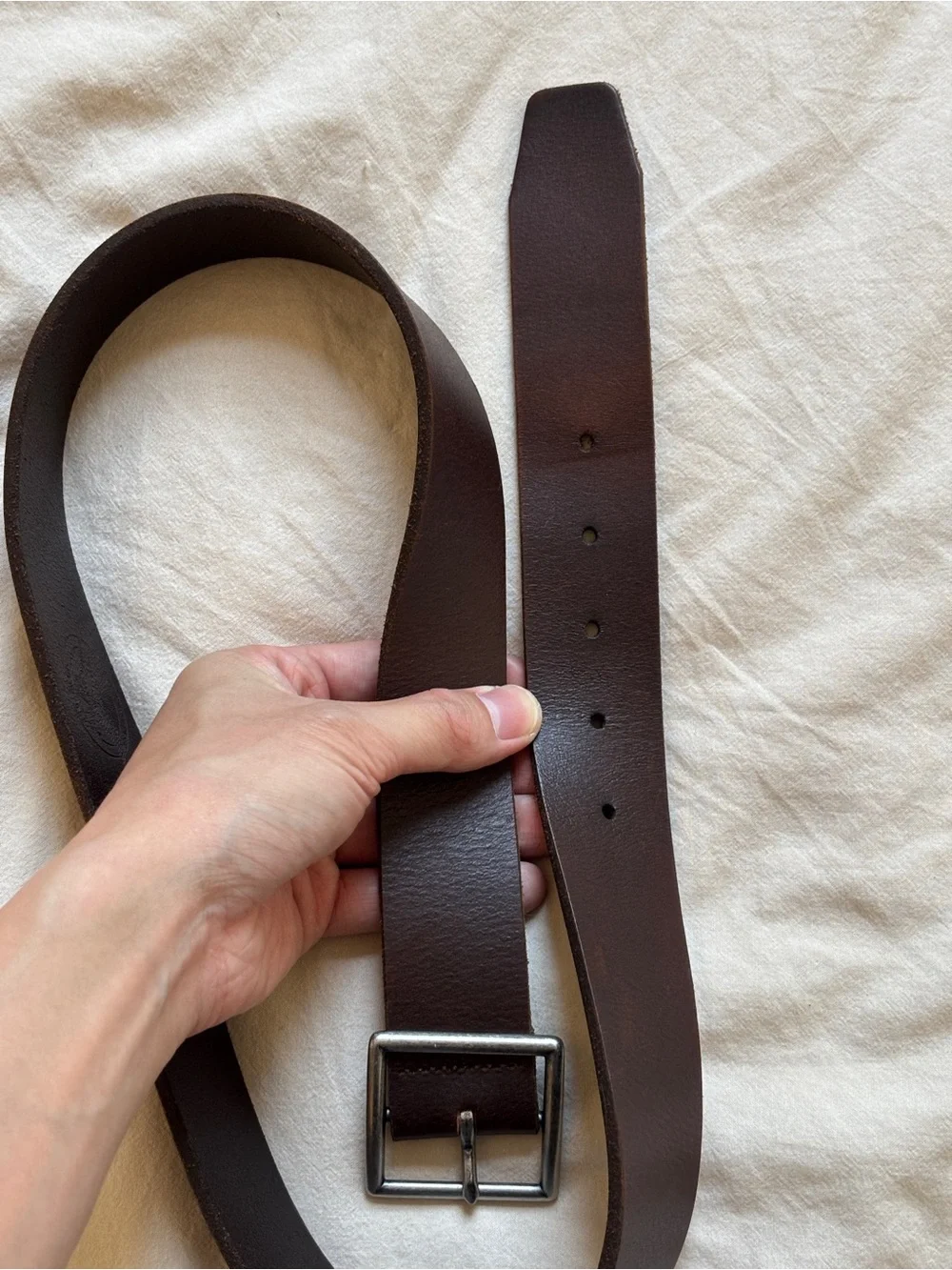 Wallace & Barnes Dark Brown Leather Belt Size 34